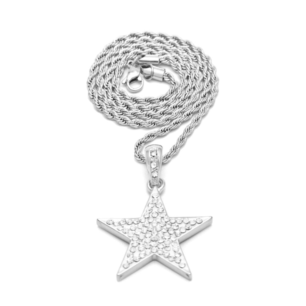 Jewelry Rhinestone Pentagram Pendant Necklace St. Valentine's Royalty
