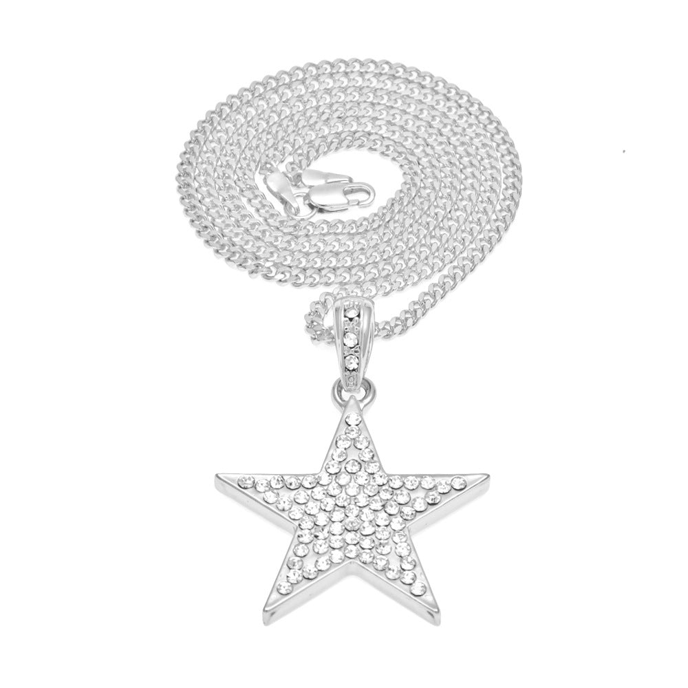 Jewelry Rhinestone Pentagram Pendant Necklace St. Valentine's Royalty