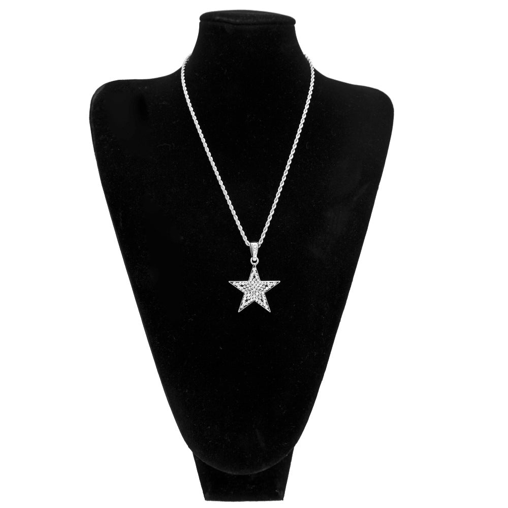 Jewelry Rhinestone Pentagram Pendant Necklace St. Valentine's Royalty