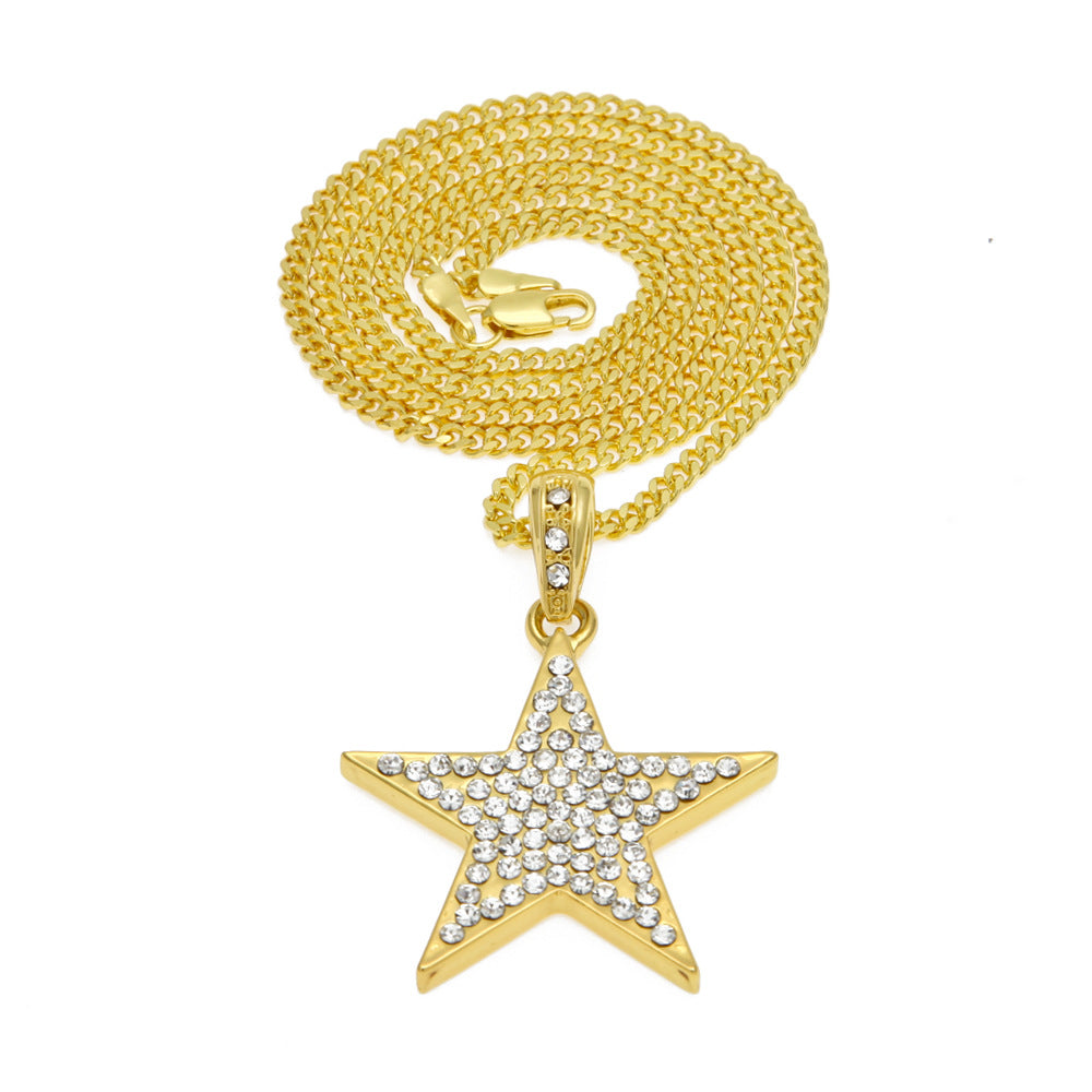 Jewelry Rhinestone Pentagram Pendant Necklace St. Valentine's Royalty