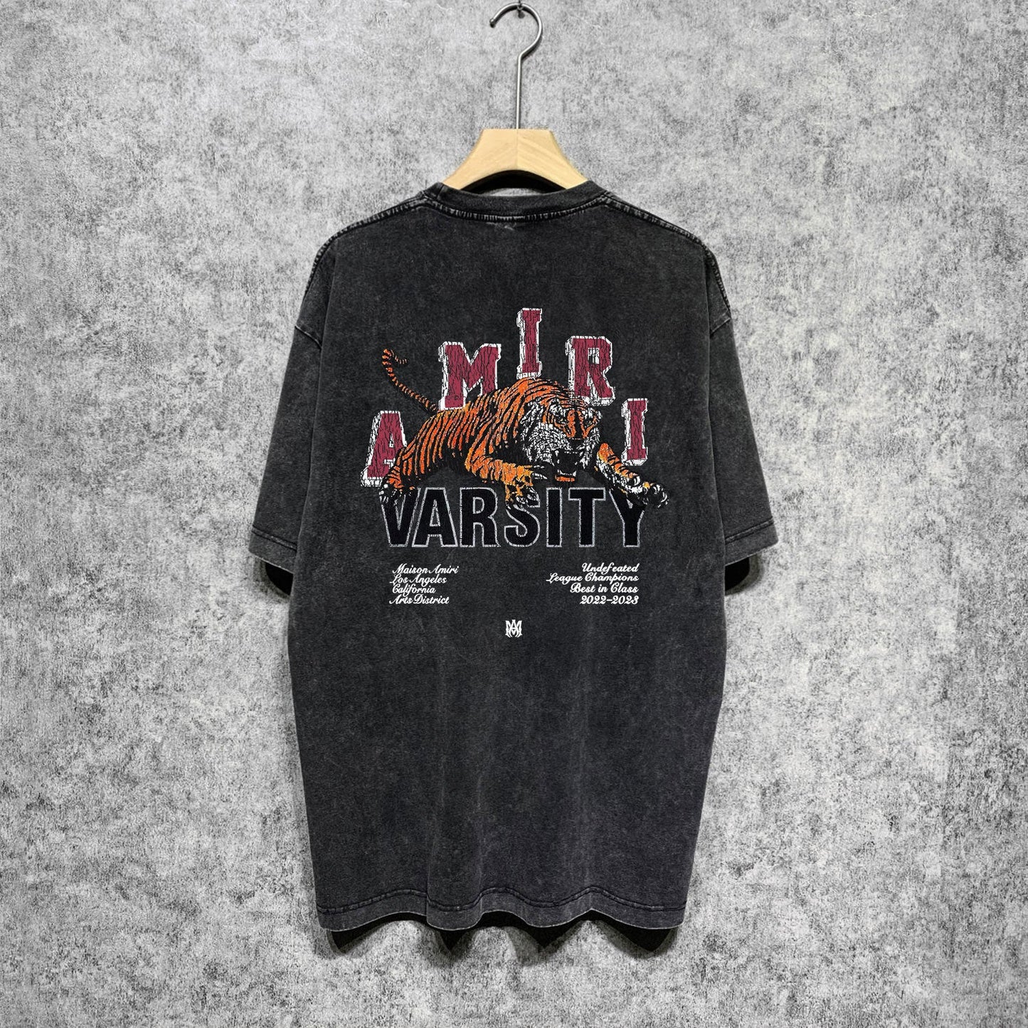 Amiri washed t-shirt letter tiger printing short sleeves