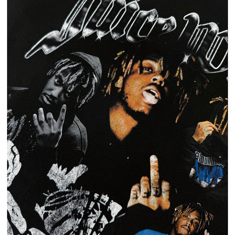 New york hip hop shop bc rap juice wrld print, short sleeve t shirt