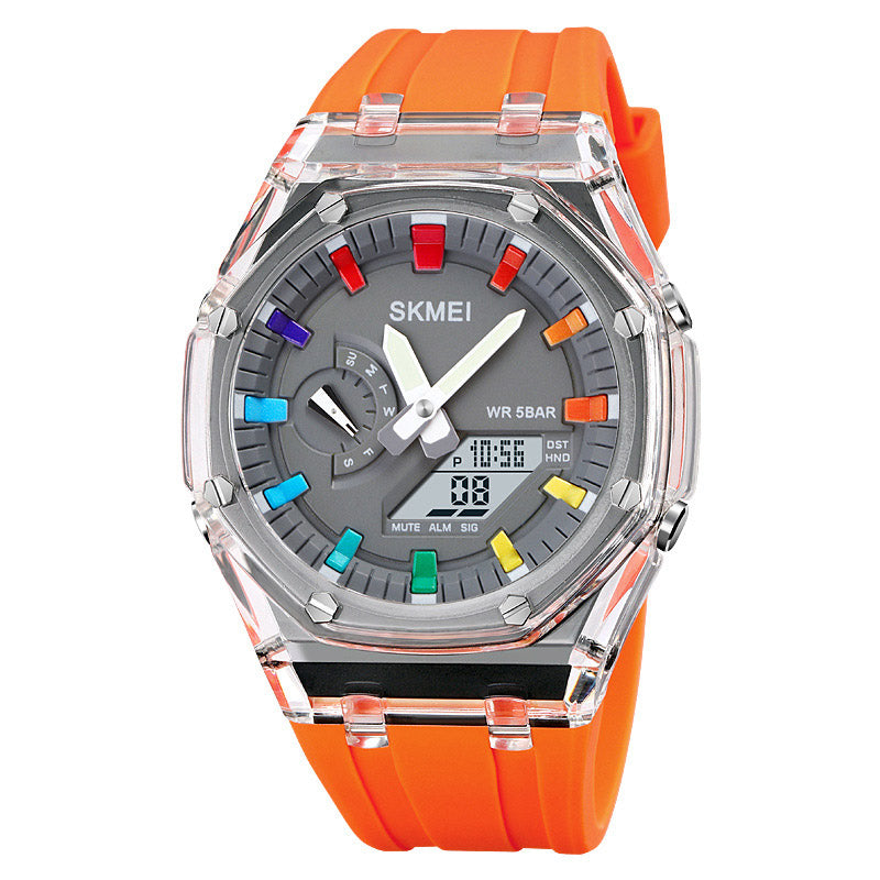 Analog-Digital Watch Outdoor Sports Waterproof Student Electronic Watch