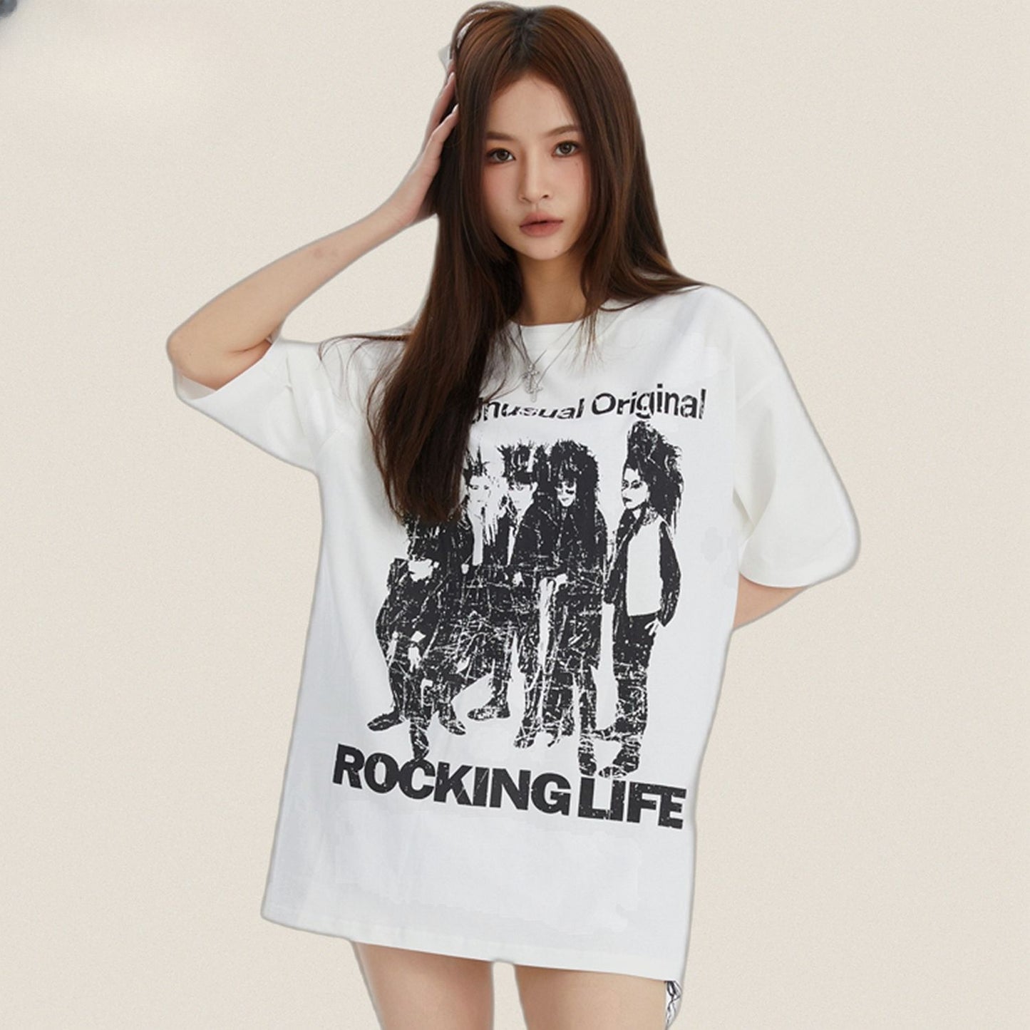 90s West Coast Hip Hop Fashion T Shirts Spring Summer Dopamine Loose Love Short Sleeve T-Shirt
