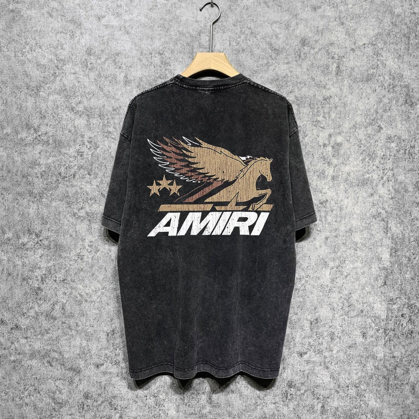 Amiri washed t-shirt mottled pegasus short sleeves