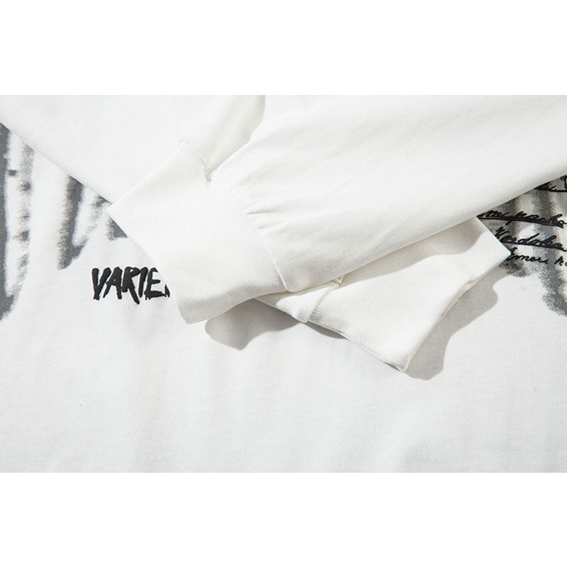 Marcas De Streetwear Necklace Long Sleeve T-Shirt Loose Oversize Top