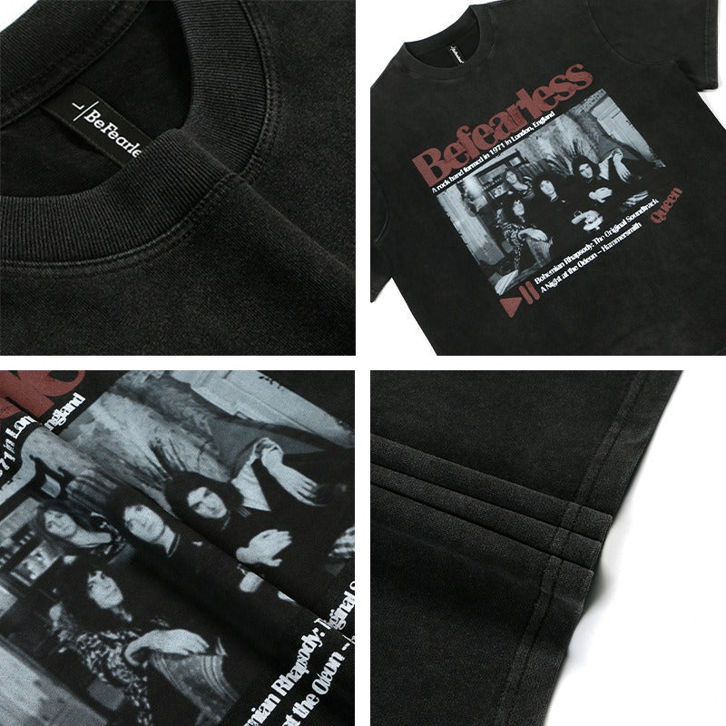 80s And 90s Vintage T Shirts Vintage Washing Old Band Short Sleeve T-Shirts