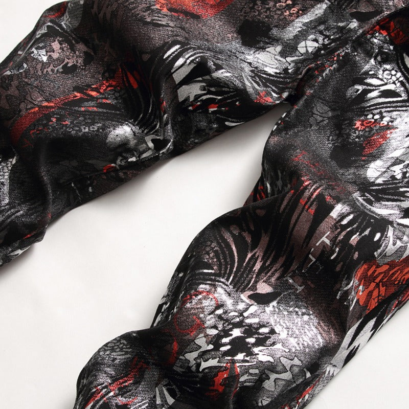 1990 Fashion Jeans European Leopard Pattern Graffiti Pants