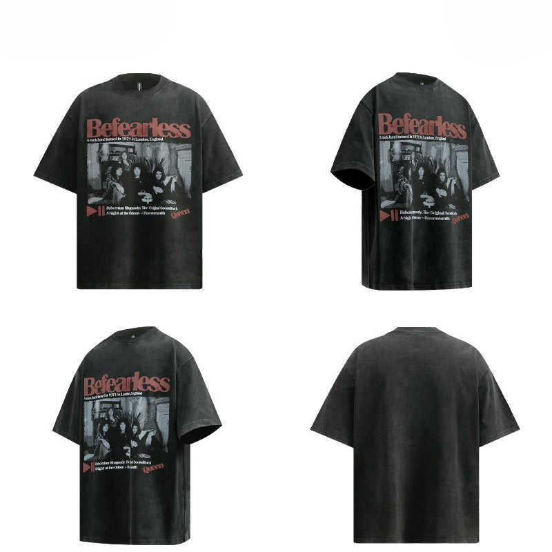 80s And 90s Vintage T Shirts Vintage Washing Old Band Short Sleeve T-Shirts