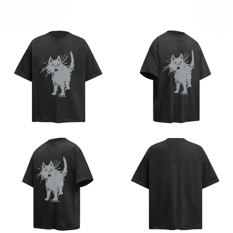 80s And 90s Vintage Surprise Kitten Short Sleeve T-Shirt