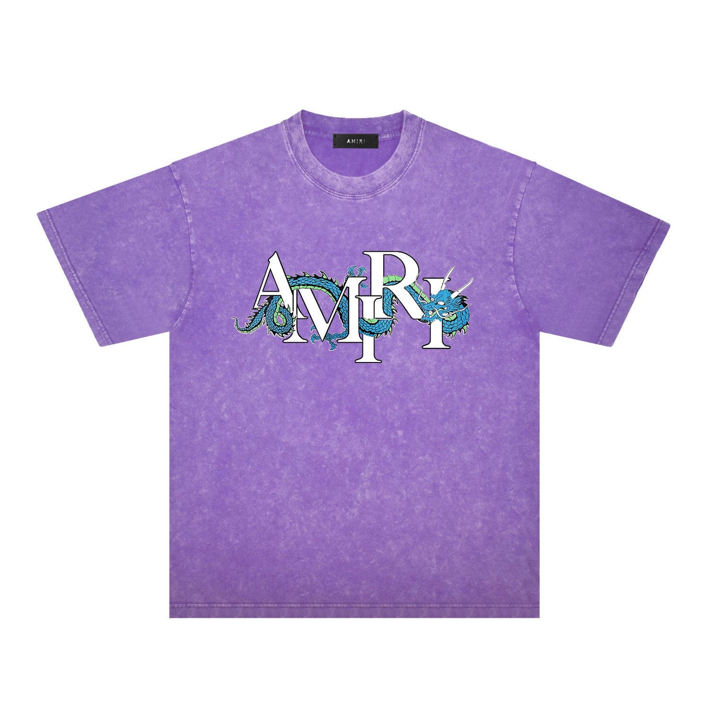 Amiri washed t-shirt letter dragon printing short sleeves