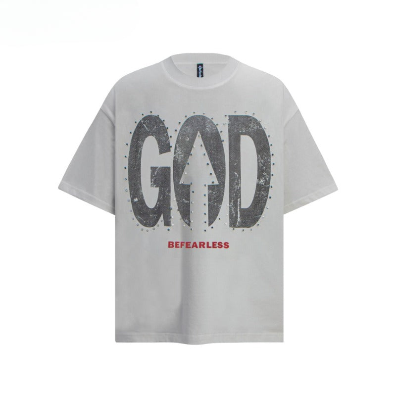 80s And 90s Vintage Letter Stud Short Sleeve T-Shirts
