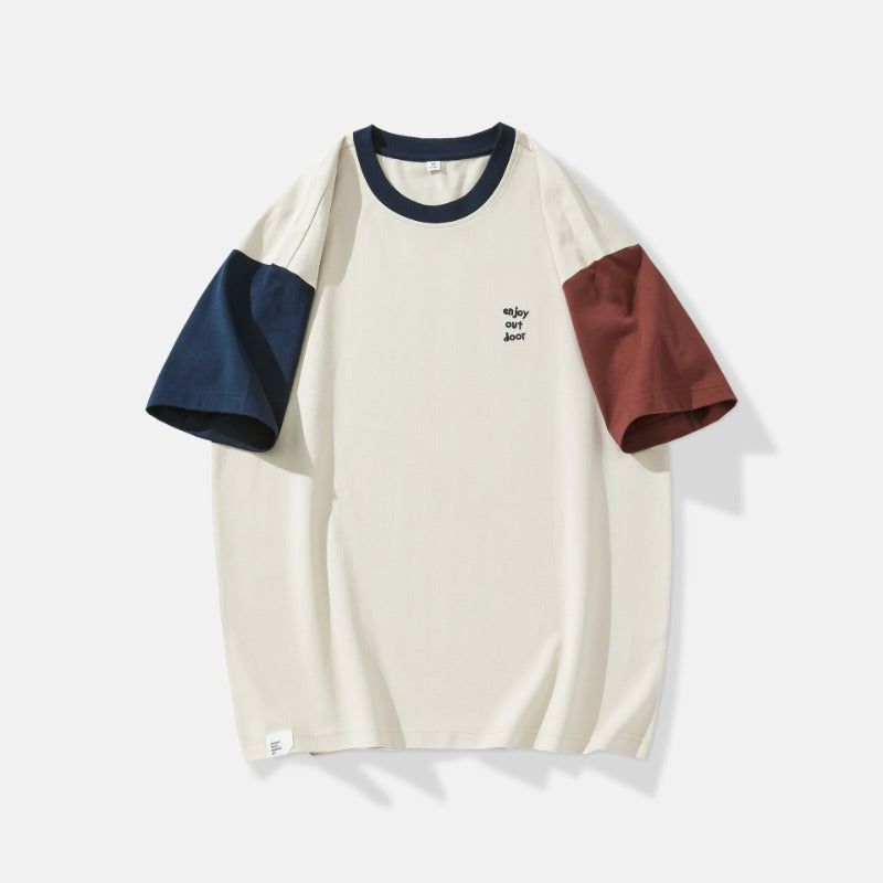 Mens T-shirts Short Sleeves Summer Loose Vintage