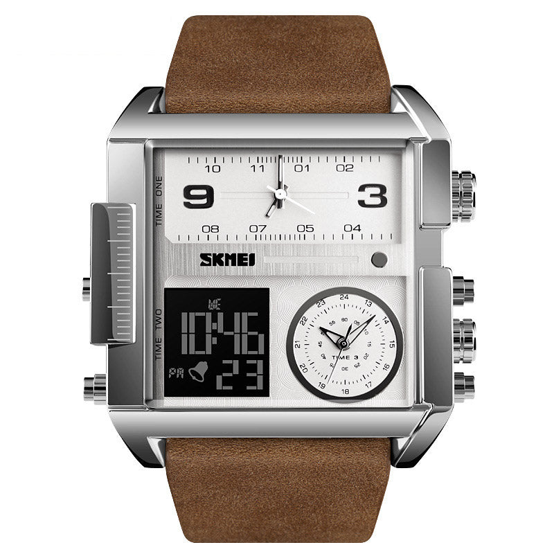 Analog-Digital Watch Square Men's Business Electronic Watch