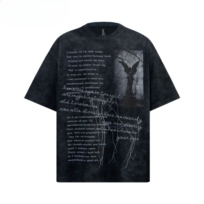 80s And 90s Vintage T-Shirts Vintage Smudge Letter Short Sleeve T-Shirt