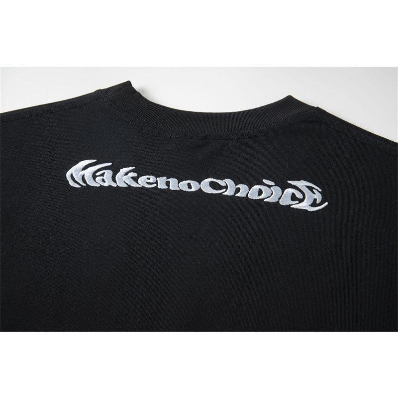 Casual Street Wear Vintage Alphabet Print T-Shirt Loose