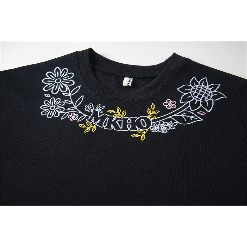 Casual Street Wear Vintage Alphabet Print T-Shirt Loose