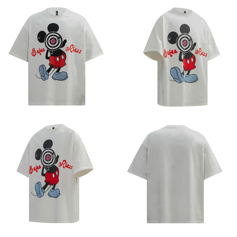 80s And 90s Vintage T Shirts Vintage Washing Water Old Fun Cartoon Short Sleeve T-Shirts
