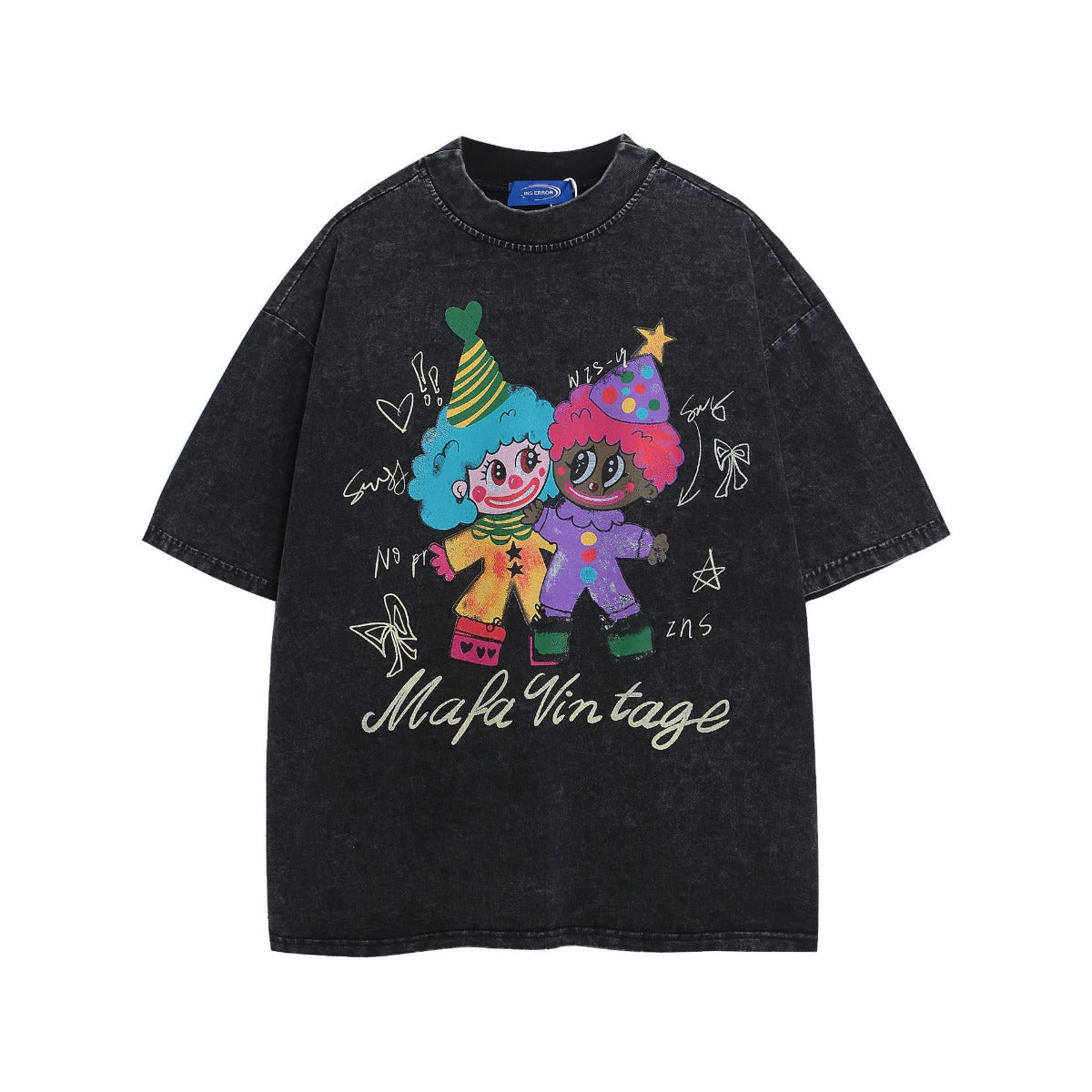 Ye T Shirt Summer Retro T-Shirt Loose Wash Old Graffiti
