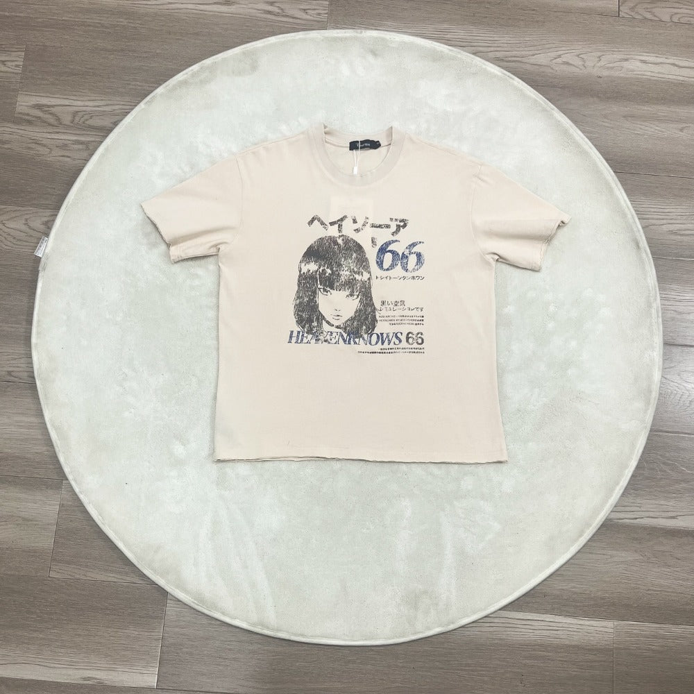 Streetwear Eua t shirt washed old broken edge loose retro short sleeve t-shirt