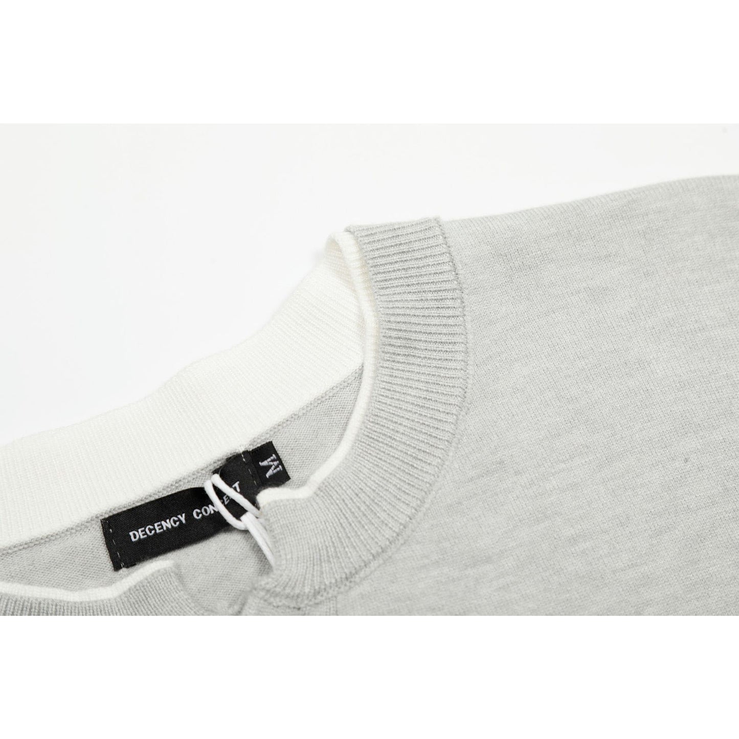 Casual Street Wear Vintage Grey Knitted T-Shirt Short Sleeve Cleanfit Half Sleeve
