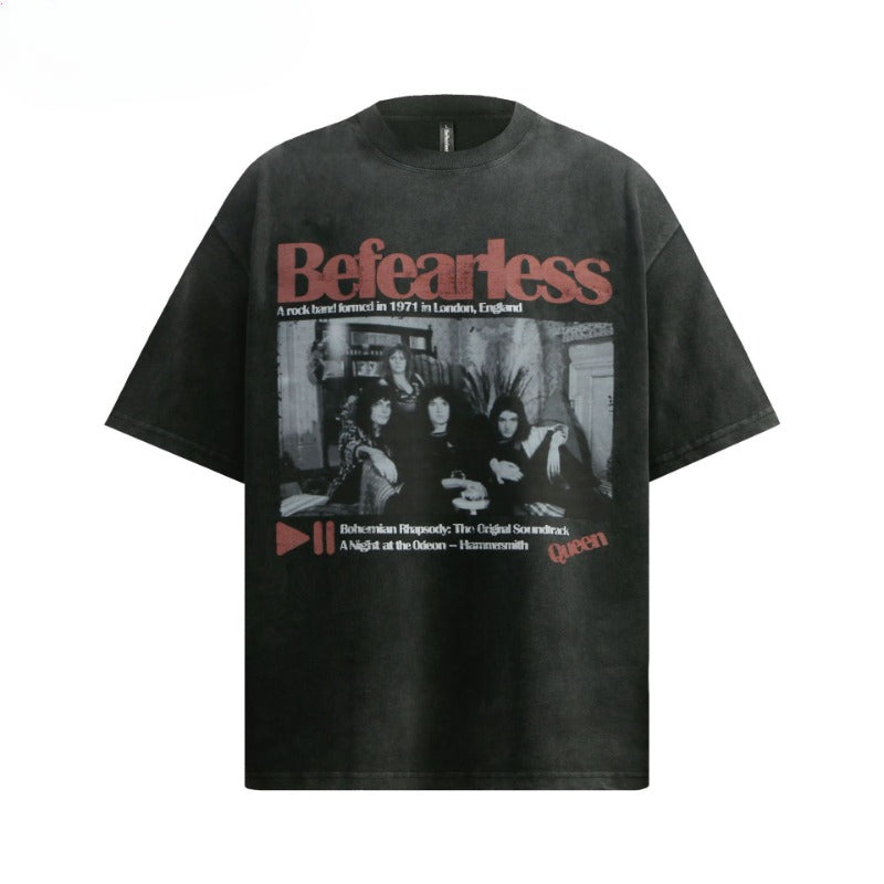 80s And 90s Vintage T Shirts Vintage Washing Old Band Short Sleeve T-Shirts