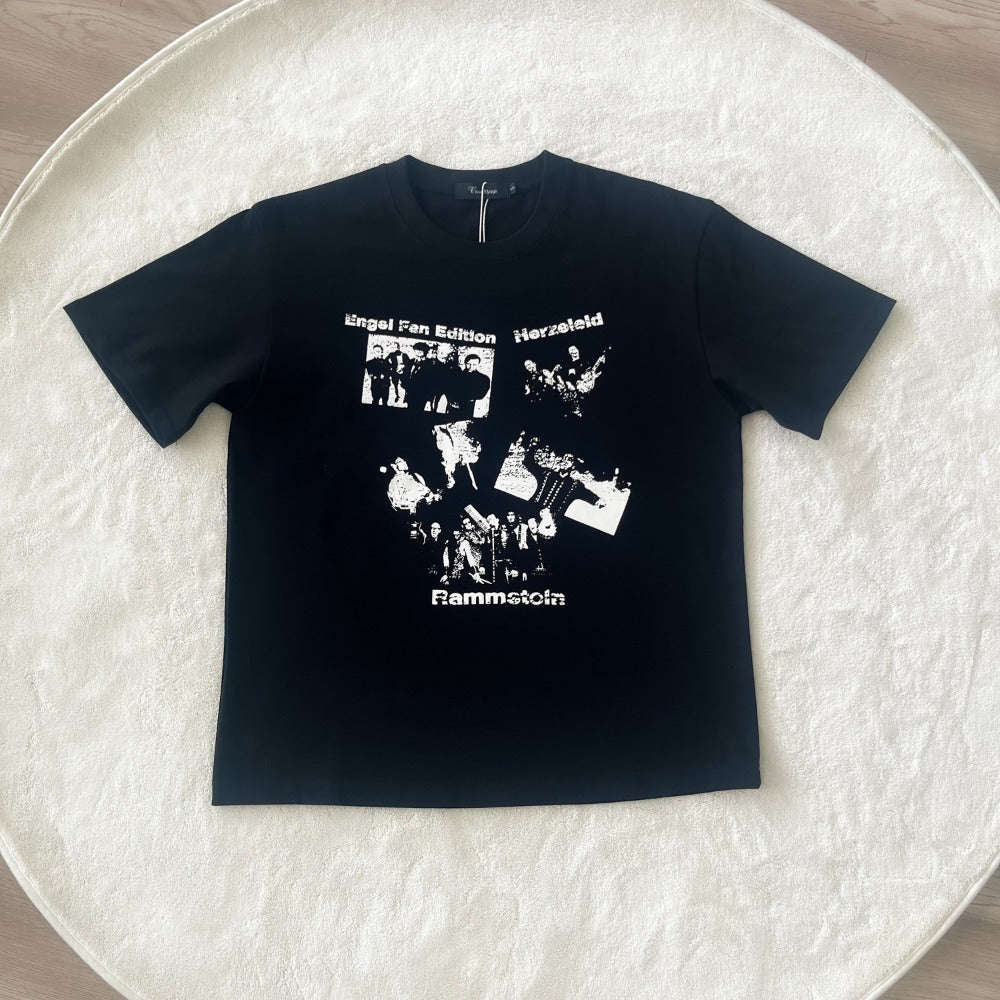 Streetwear Eua t shirt Rammstein chariot band do old print crew neck boxy short sleeve t-shirt