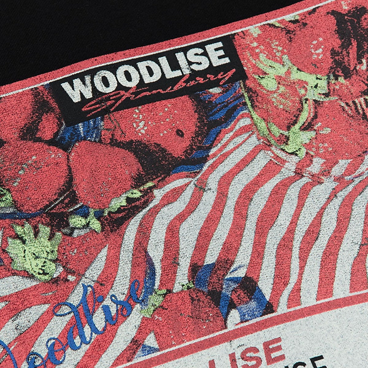 90s West Coast Hip Hop Fashion T Shirts Strawberry Print Half Sleeve Top