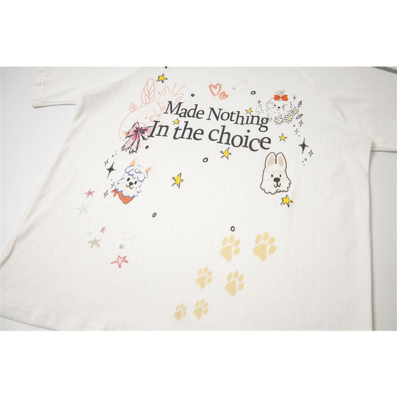 Hip Hop Shirts For Boys Short Sleeve T-Shirt Vintage Loose Top