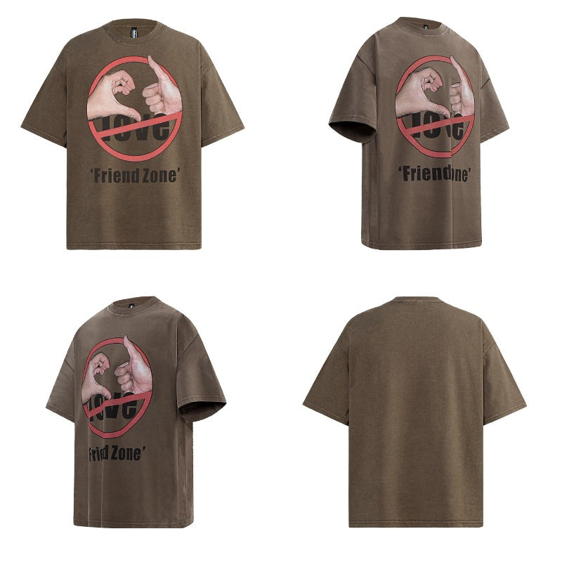 80s And 90s Vintage T Shirts Summer Vintage Washing Old Prohibited Spoofing Short Sleeve T-Shirts