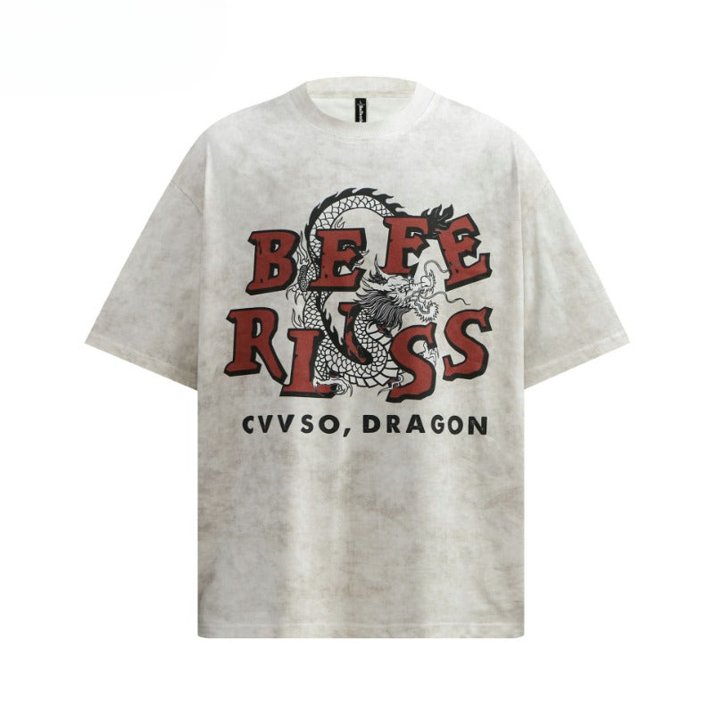 80s And 90s Vintage T-Shirts Vintage Chinese Dragon Short Sleeve T-Shirt