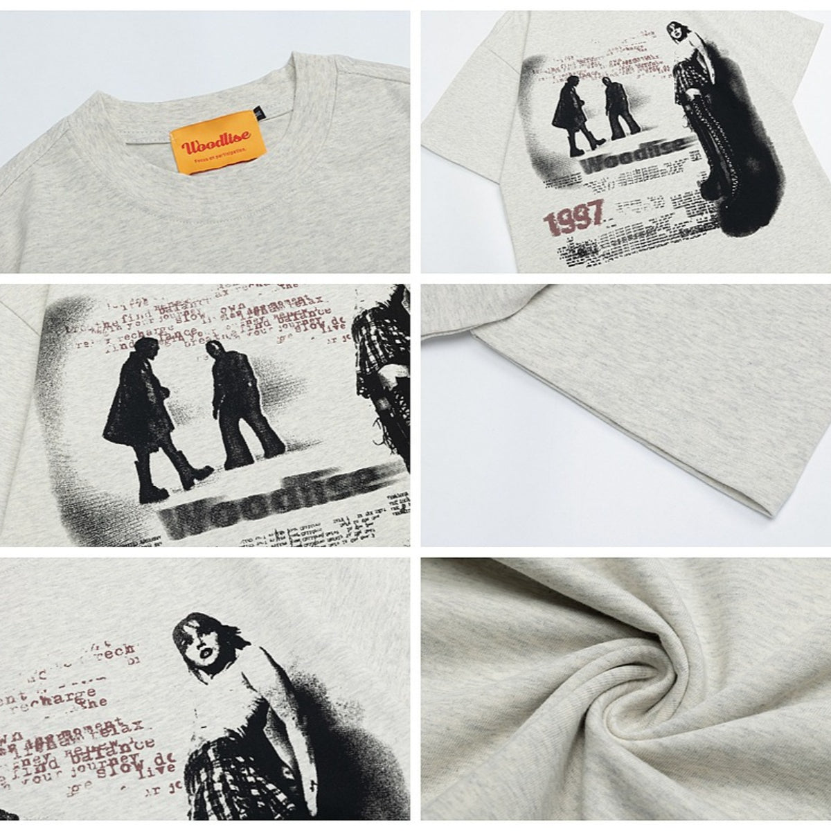 90s West Coast Hip Hop Fashion T Shirts Rock Character Print Short Sleeve T-Shirt