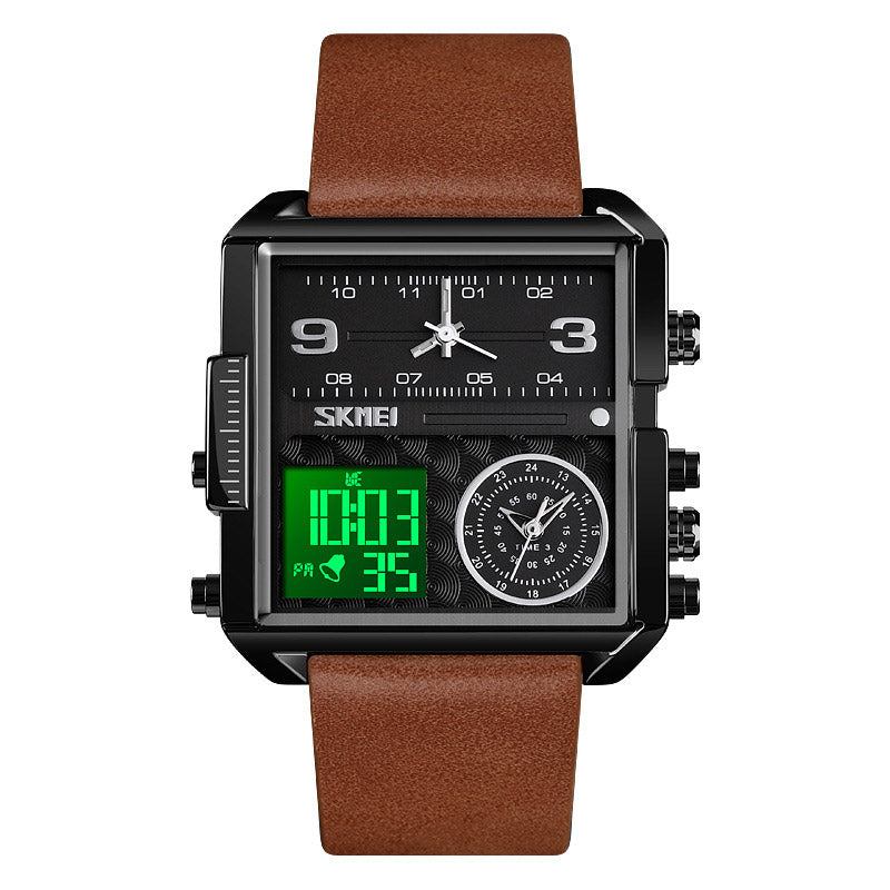 Analog-Digital Watch Square Men's Business Electronic Watch