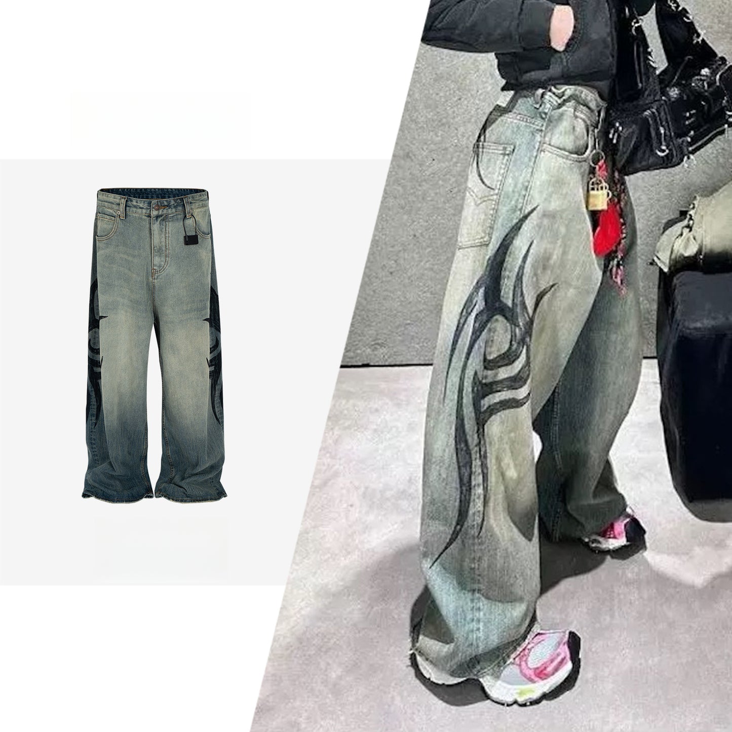 Rock Revival Jeans Straight Washed Old Trousers