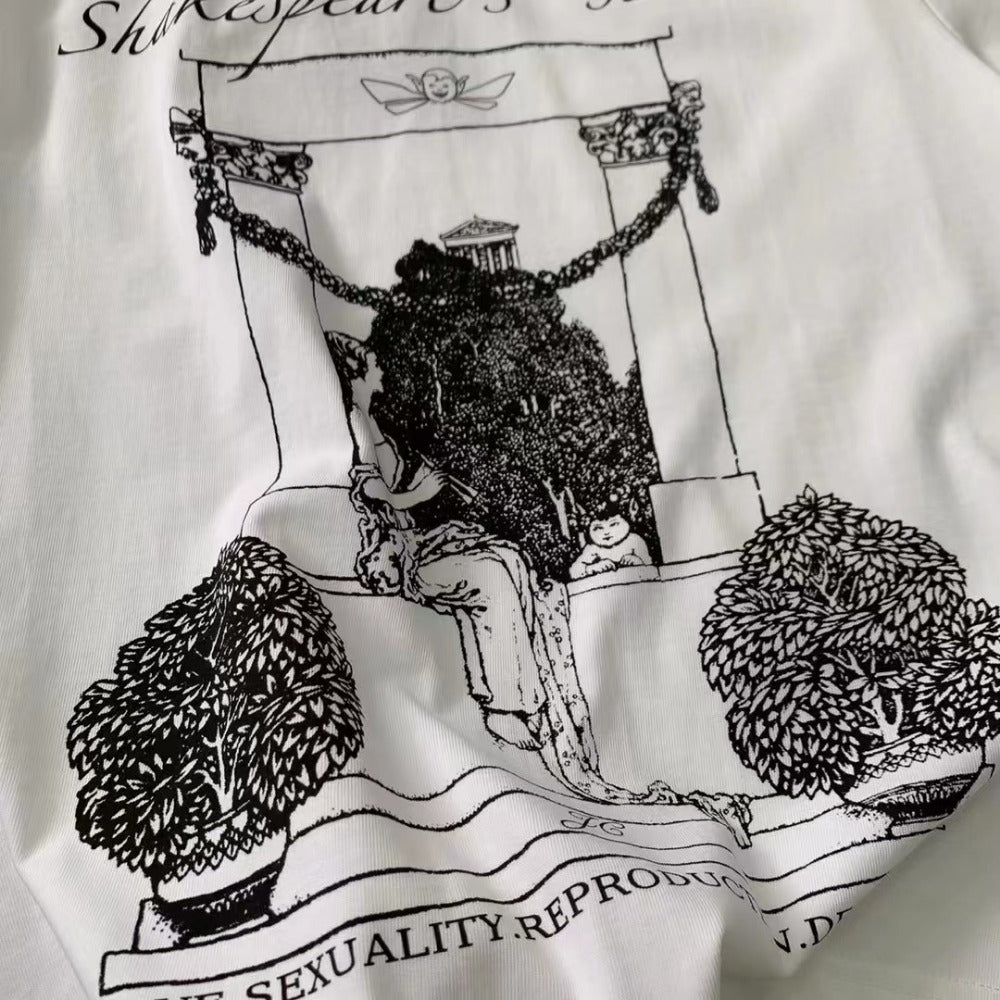 Streetwear Eua t shirt Shakespeare poetry island cleanfit summer short sleeve t-shirt