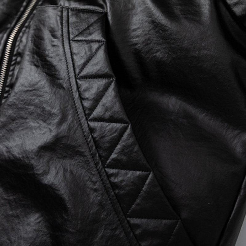 Unisex Down Jacket Men's Winter Thickened Leather Hooded Cotton Jacket