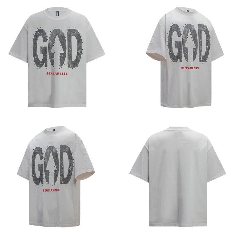 80s And 90s Vintage Letter Stud Short Sleeve T-Shirts