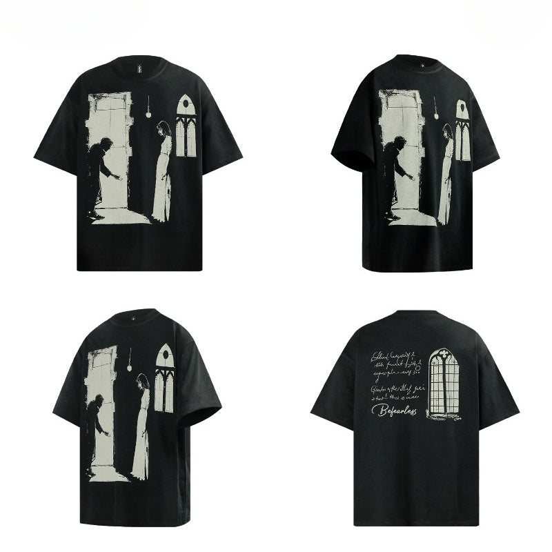 80s And 90s Vintage T-Shirts Vintage Alphabet Character Short Sleeve T-Shirt