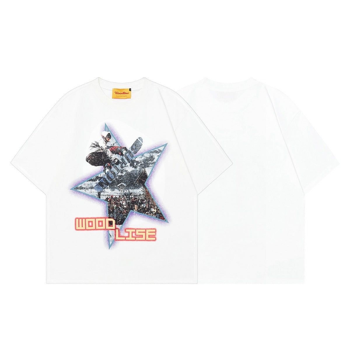 90s West Coast Hip Hop Fashion T Shirts Skateboard Pentagram Print Short Sleeve T-Shirt