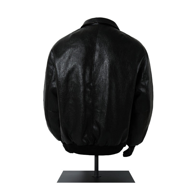 Unisex Down Jacket Vintage Leather Jacket Padded Men