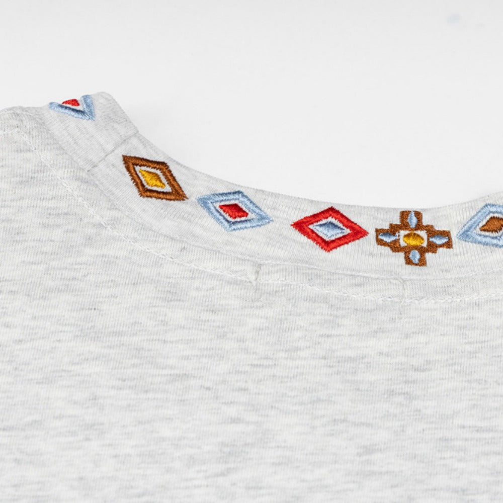 Vintage Usa Shirt Vintage Embroidery Crew Neck Short Sleeve T-Shirt