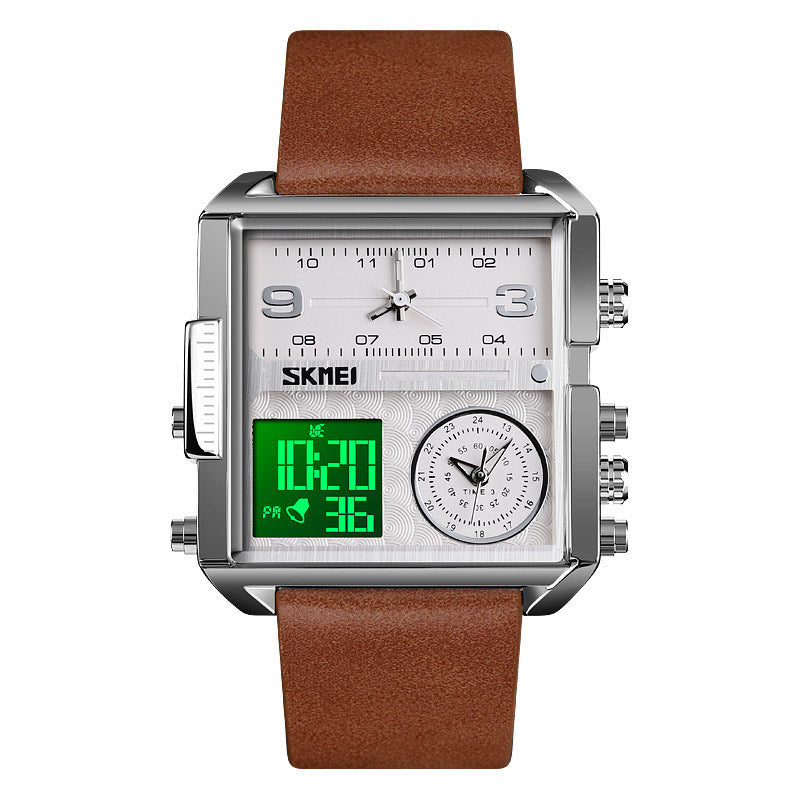 Analog-Digital Watch Square Men's Business Electronic Watch