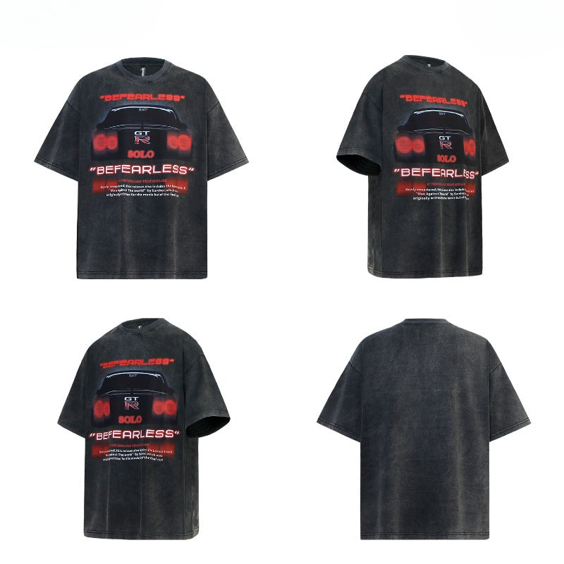 80s And 90s Vintage T Shirts Washed and Old GTR Short Sleeve T-Shirts