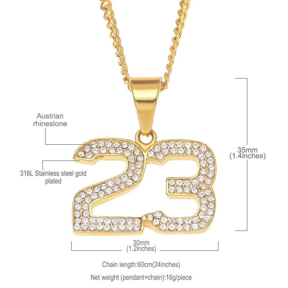Jewelry Diamond 'Number 23 ' Necklace Number Pieces Royalty