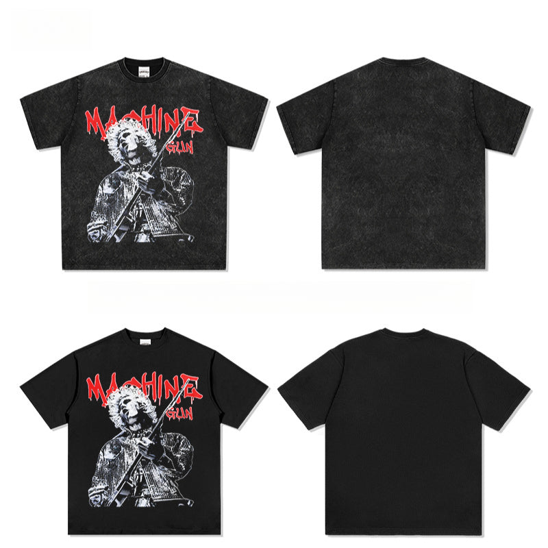 Cool t rapper vintage hip hop rap MGK print short sleeve t-shirt