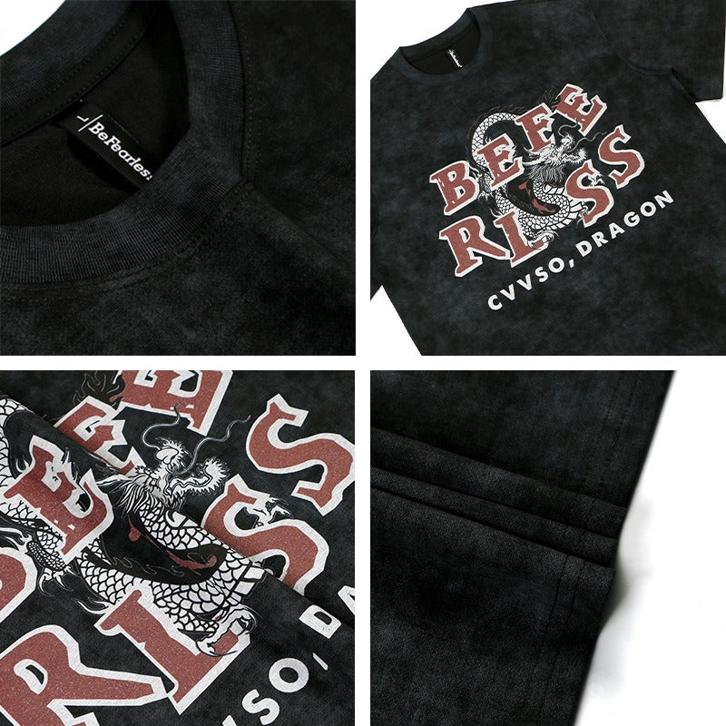 80s And 90s Vintage T-Shirts Vintage Chinese Dragon Short Sleeve T-Shirt