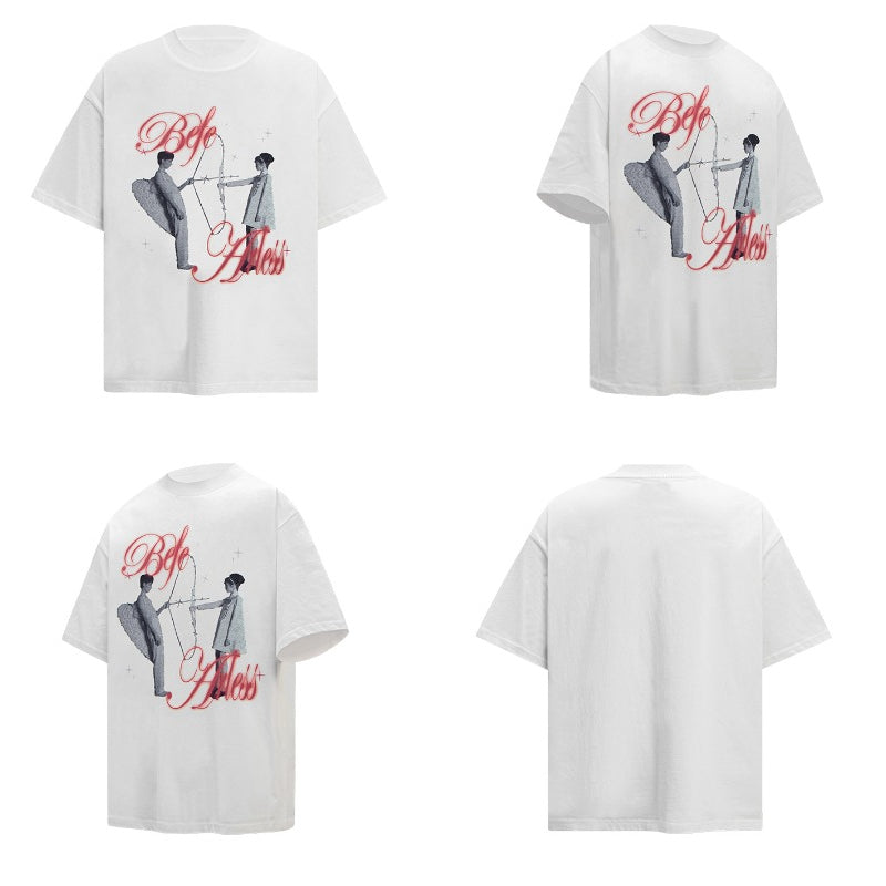 80s And 90s Vintage T Shirts Vintage Wash Make Old Angel Short Sleeve T-Shirts