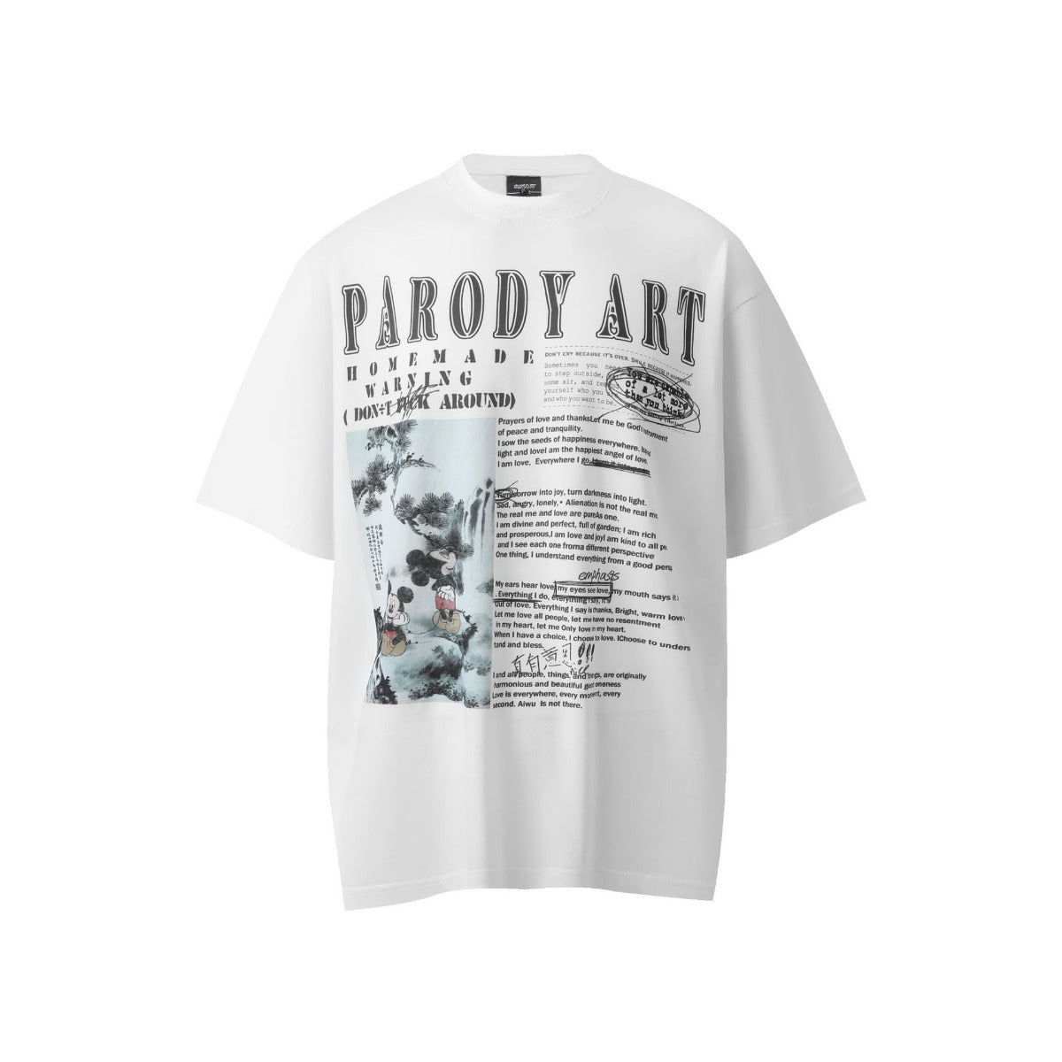 1990 Fashion T-Shirt Loose retro washed old cartoon print short sleeve t
