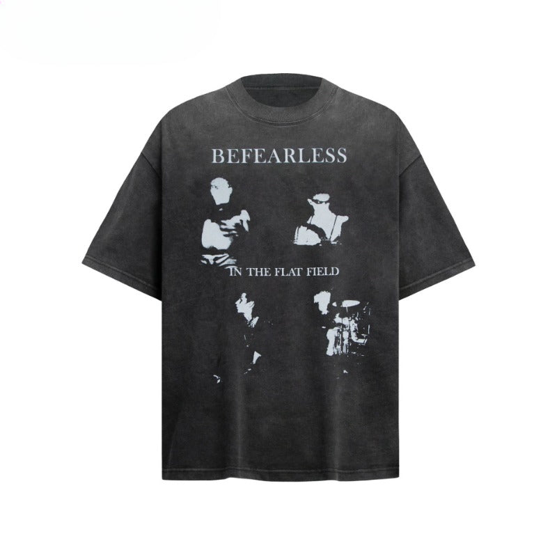 80s And 90s Vintage T Shirts Vintage Abstract Washing Water Old Short Sleeve T-Shirts