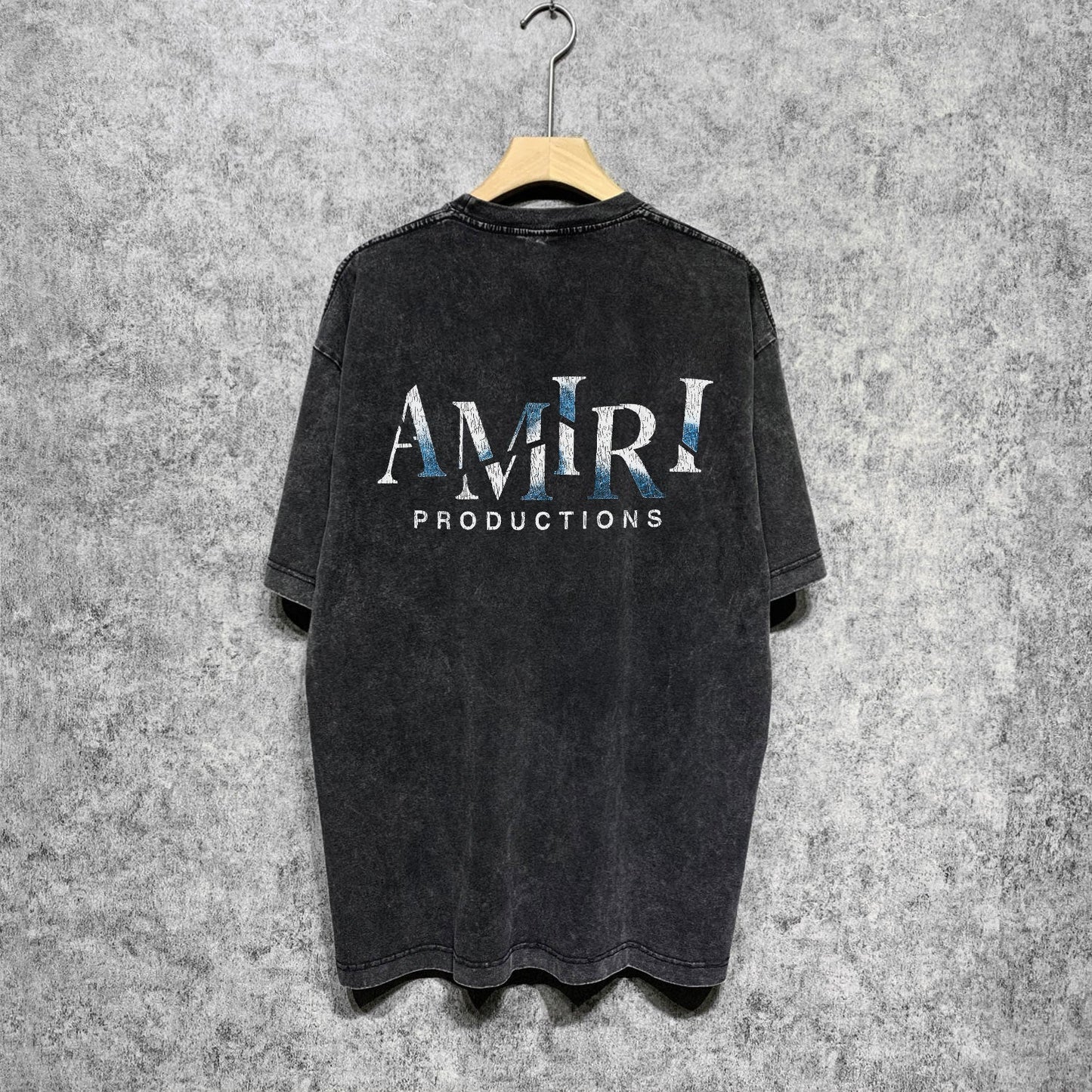 Amiri washed t-shirt double-sided rose printing short sleeves